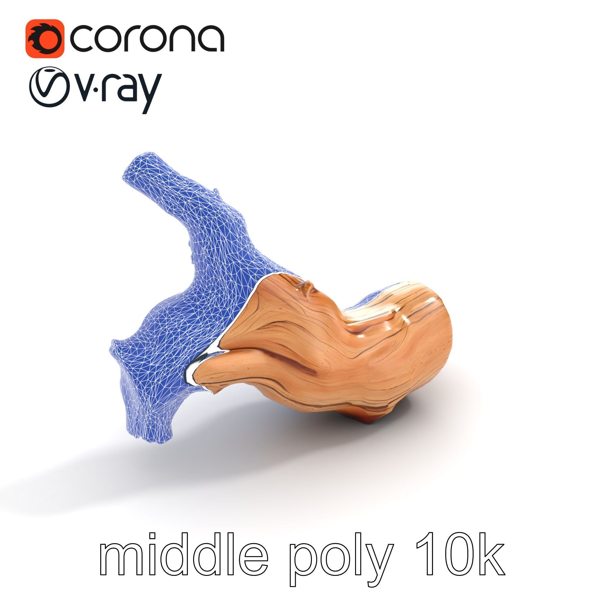 Twisted Driftwood Log Sculpture model pack Low-poly 3D model_11