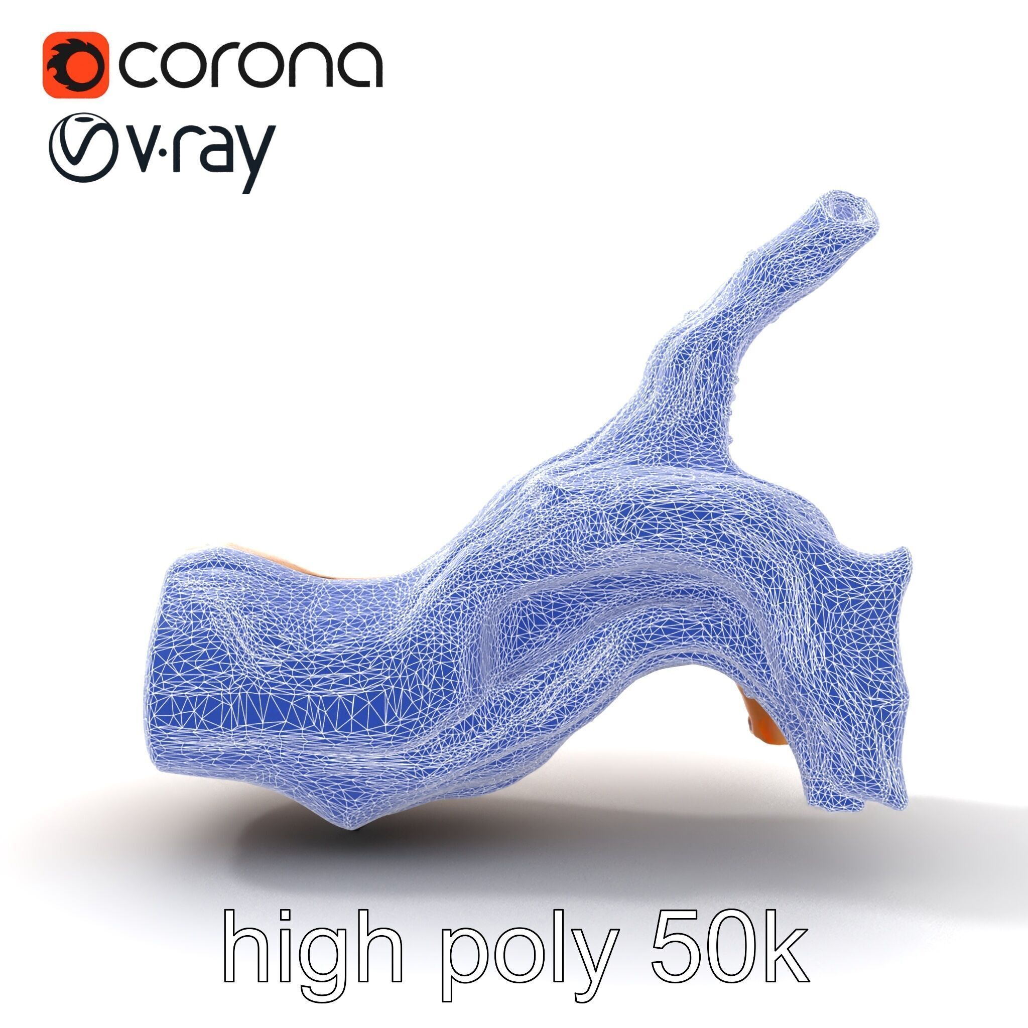 Twisted Driftwood Log Sculpture model pack Low-poly 3D model_20