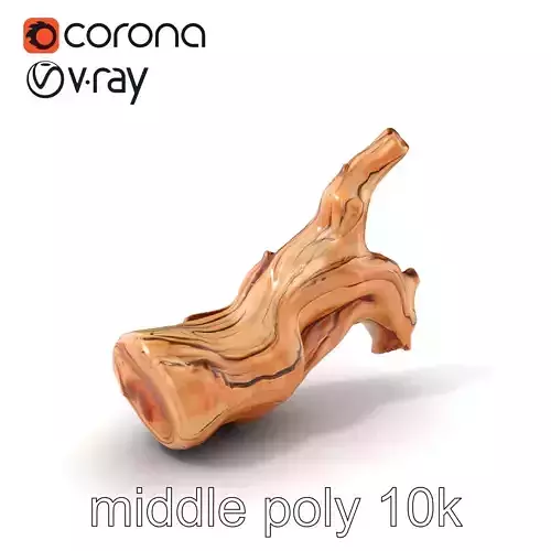 Twisted Driftwood Log Sculpture model pack