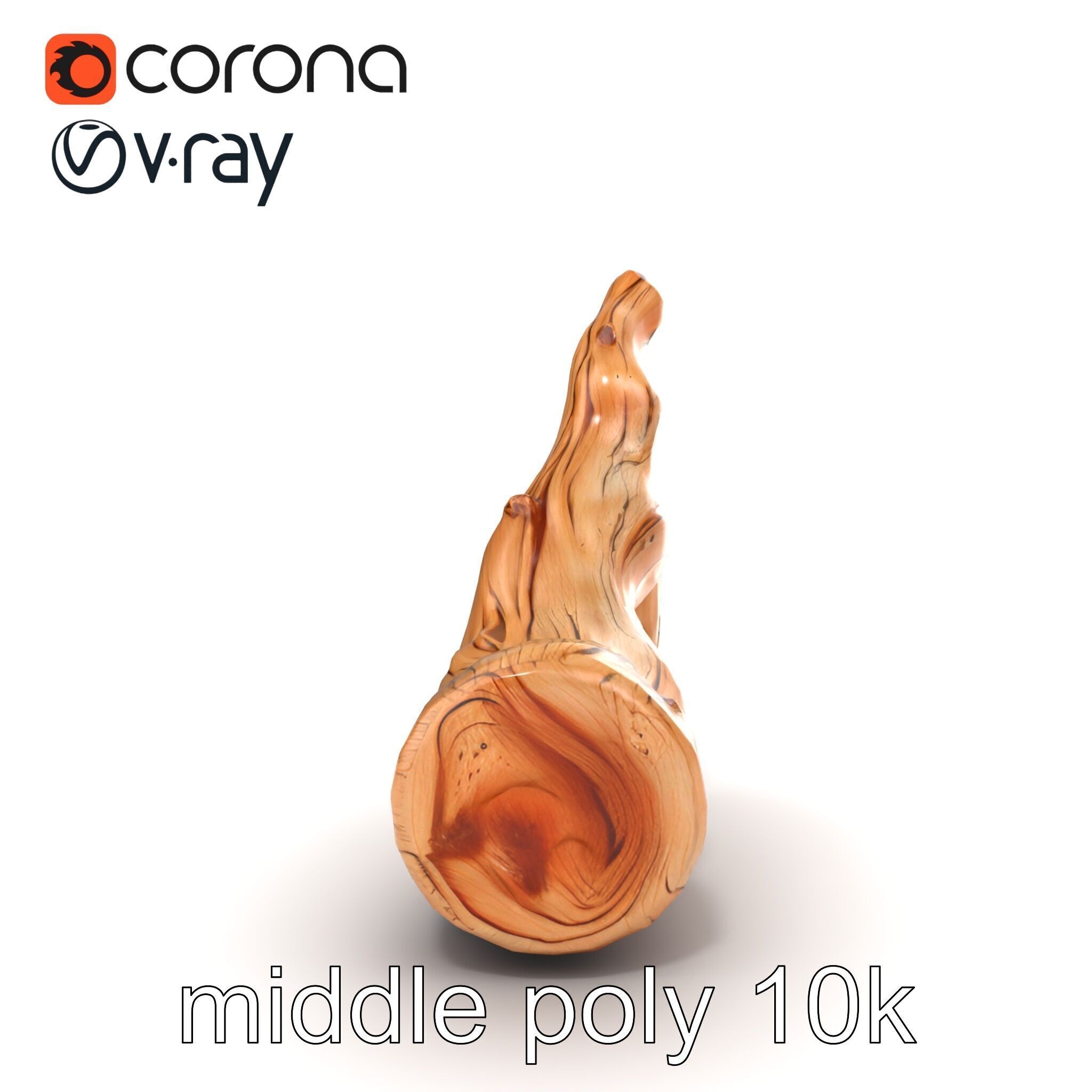 Twisted Driftwood Log Sculpture model pack Low-poly 3D model_15