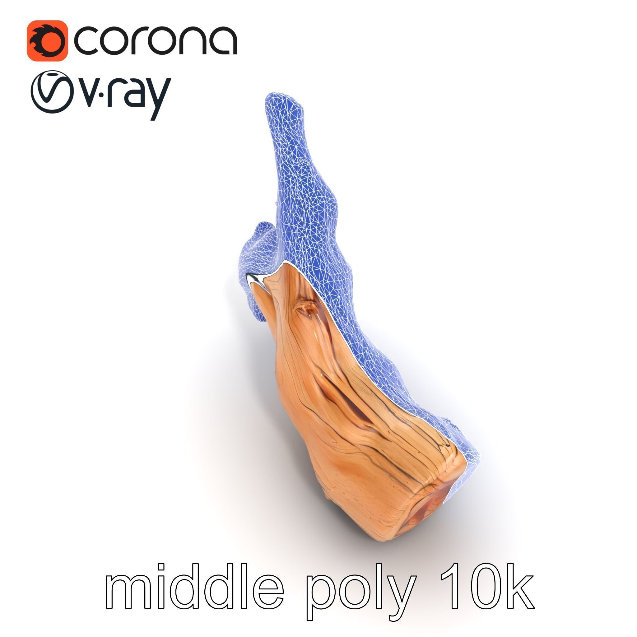 Twisted Driftwood Log Sculpture model pack Low-poly 3D model_25