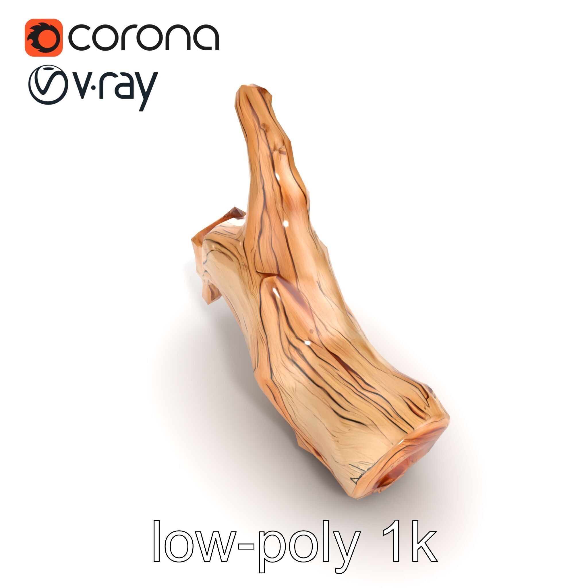 Twisted Driftwood Log Sculpture model pack Low-poly 3D model_22