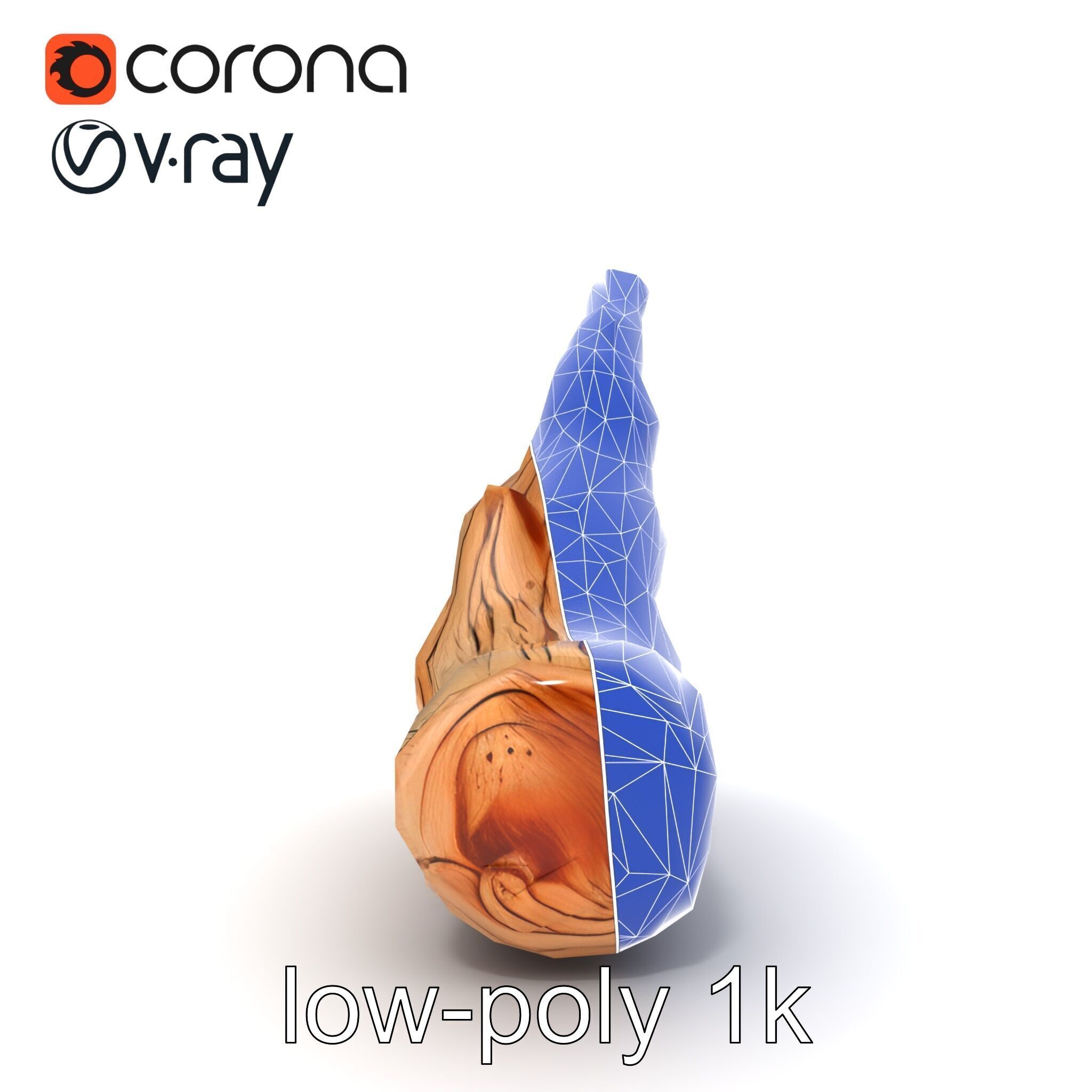 Twisted Driftwood Log Sculpture model pack Low-poly 3D model_12