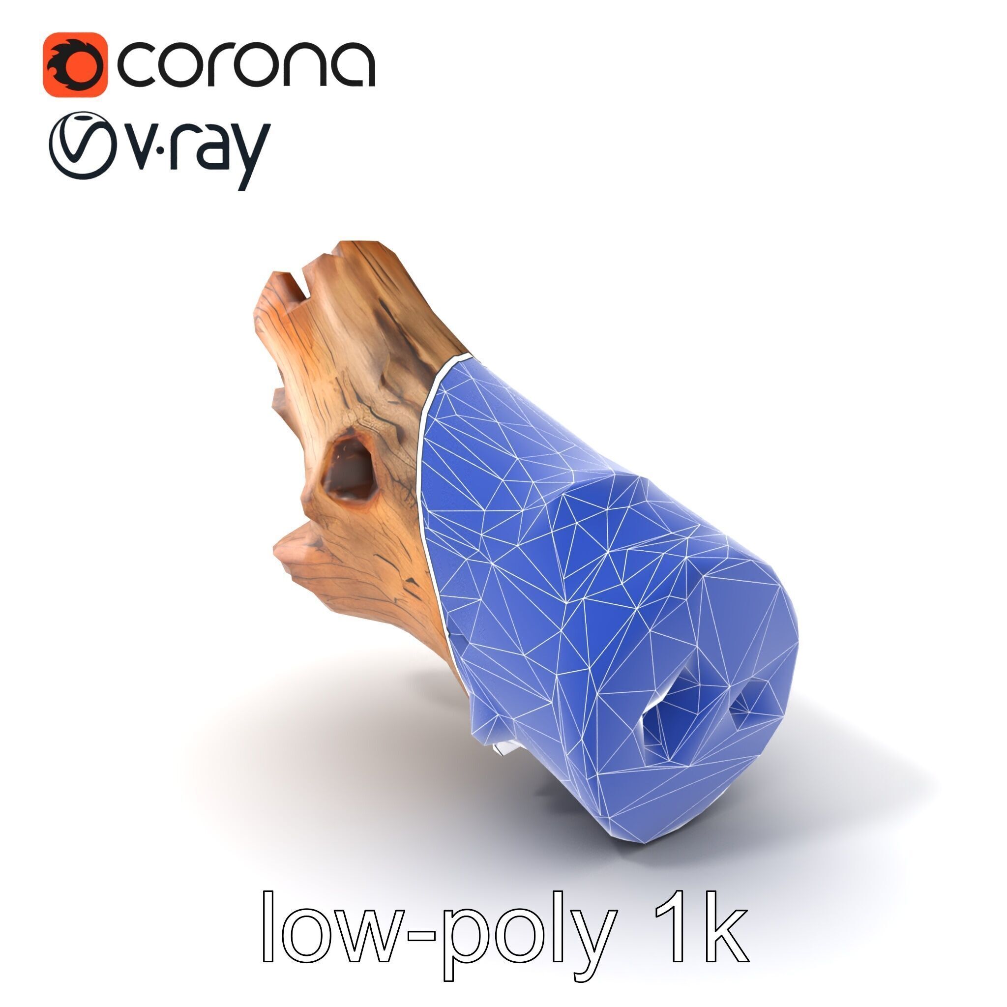 Driftwood Fossil Imprints Log model pack Texture_7