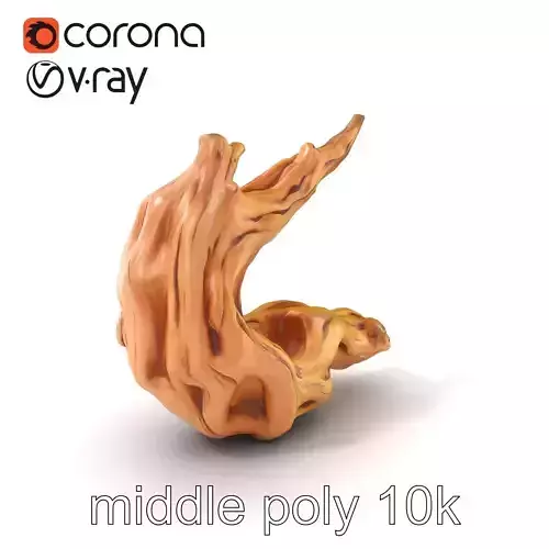 Sculpted Driftwood Fluid Form model pack