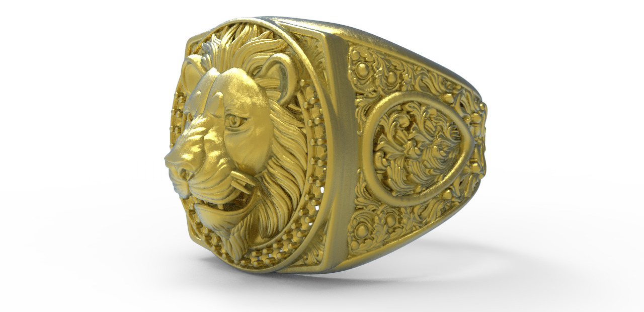 lion ring 3d model  3D model_11