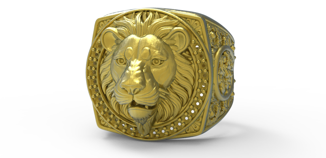lion ring 3d model  3D model_7