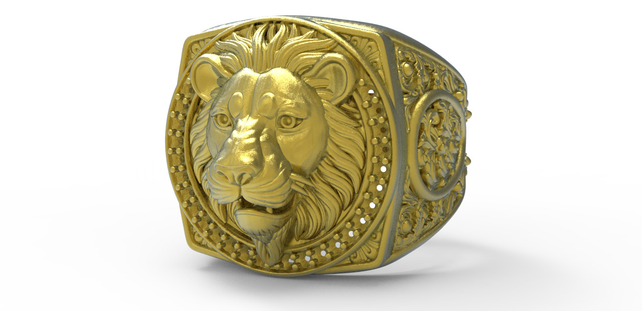lion ring 3d model  3D model_2