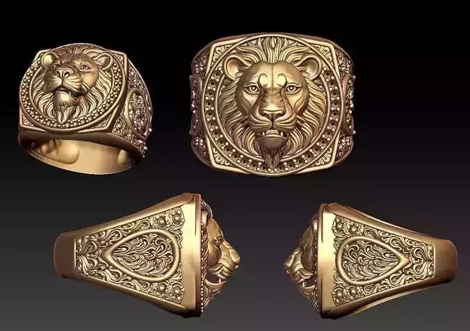 lion ring 3d model 