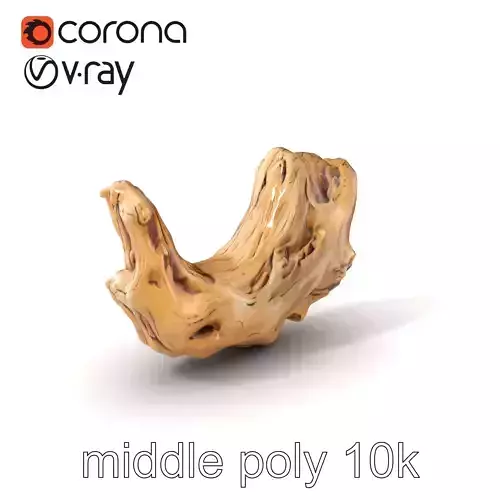 Driftwood Gold Accents Sculpture model pack