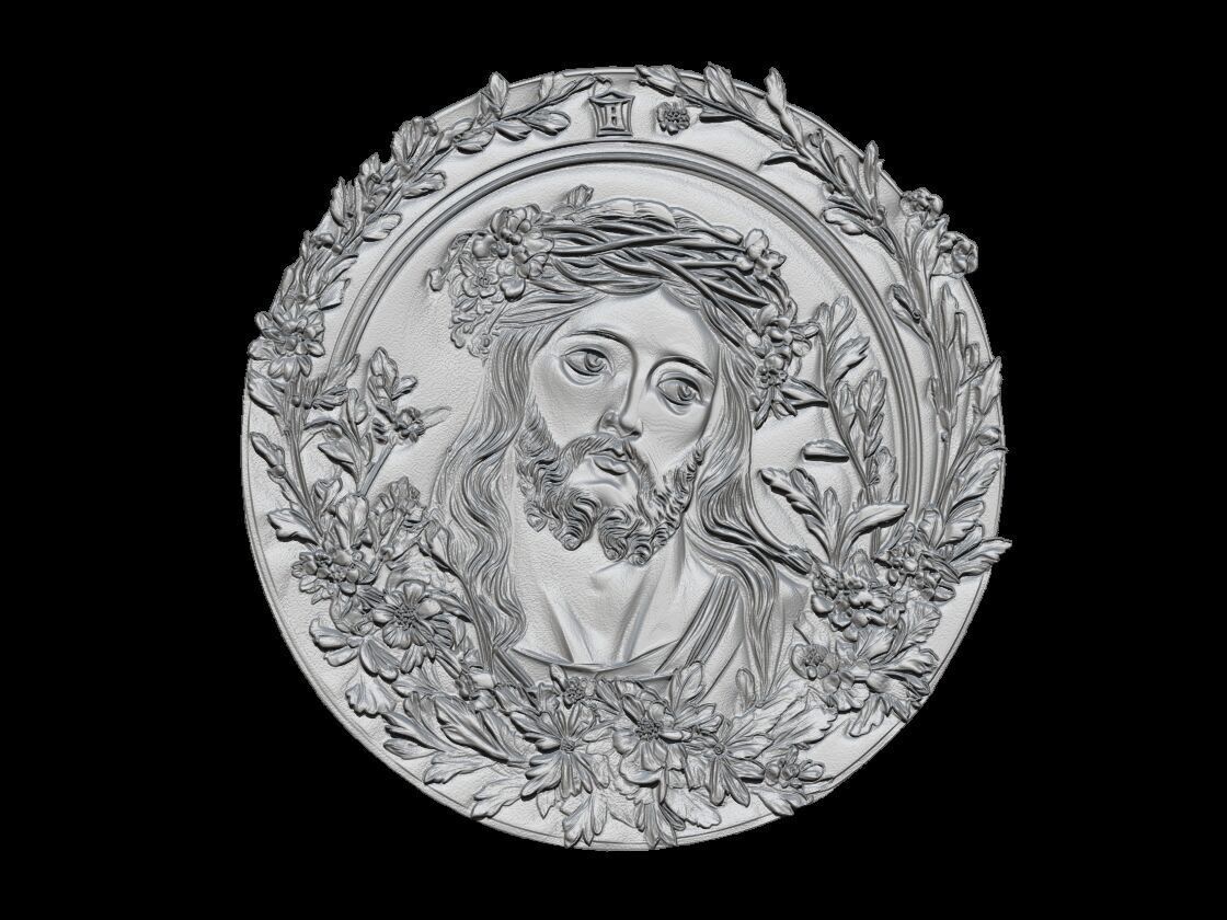 Sacred Serenity Jesus in Floral Glory 3D print model_1