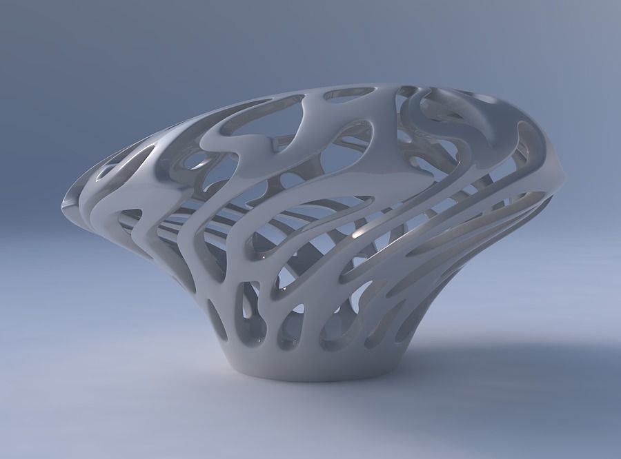 Bowl wide mid with twisted smooth cuts squeezed with streched... 3D print model_4