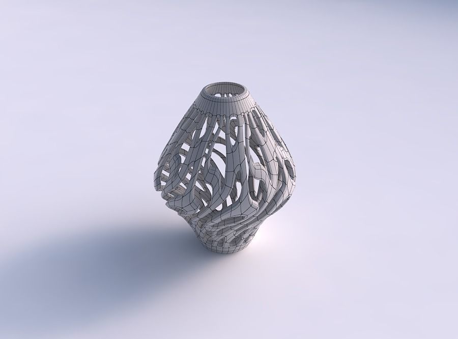 Bowl wide mid with twisted smooth cuts long neck 3D print model_5