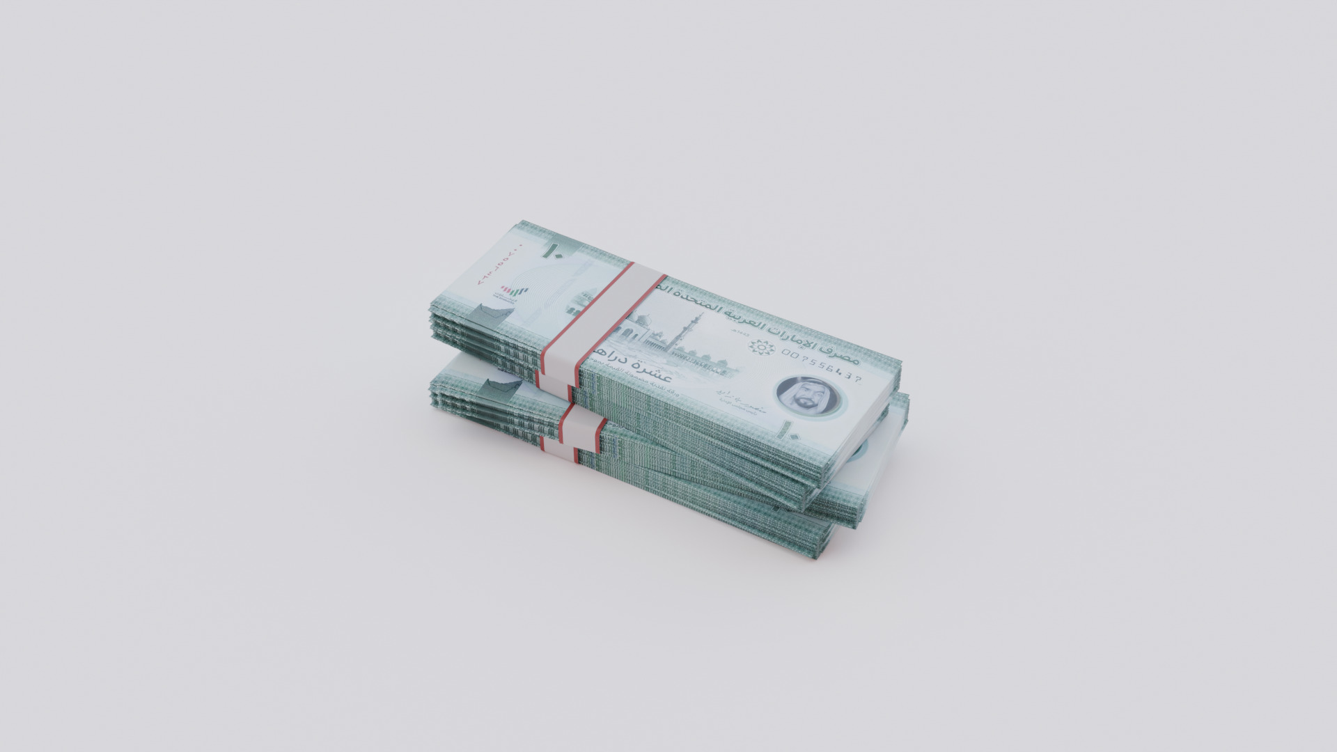 10 United Arab Emirates Dirham DH Currency Low-poly 3D model_1