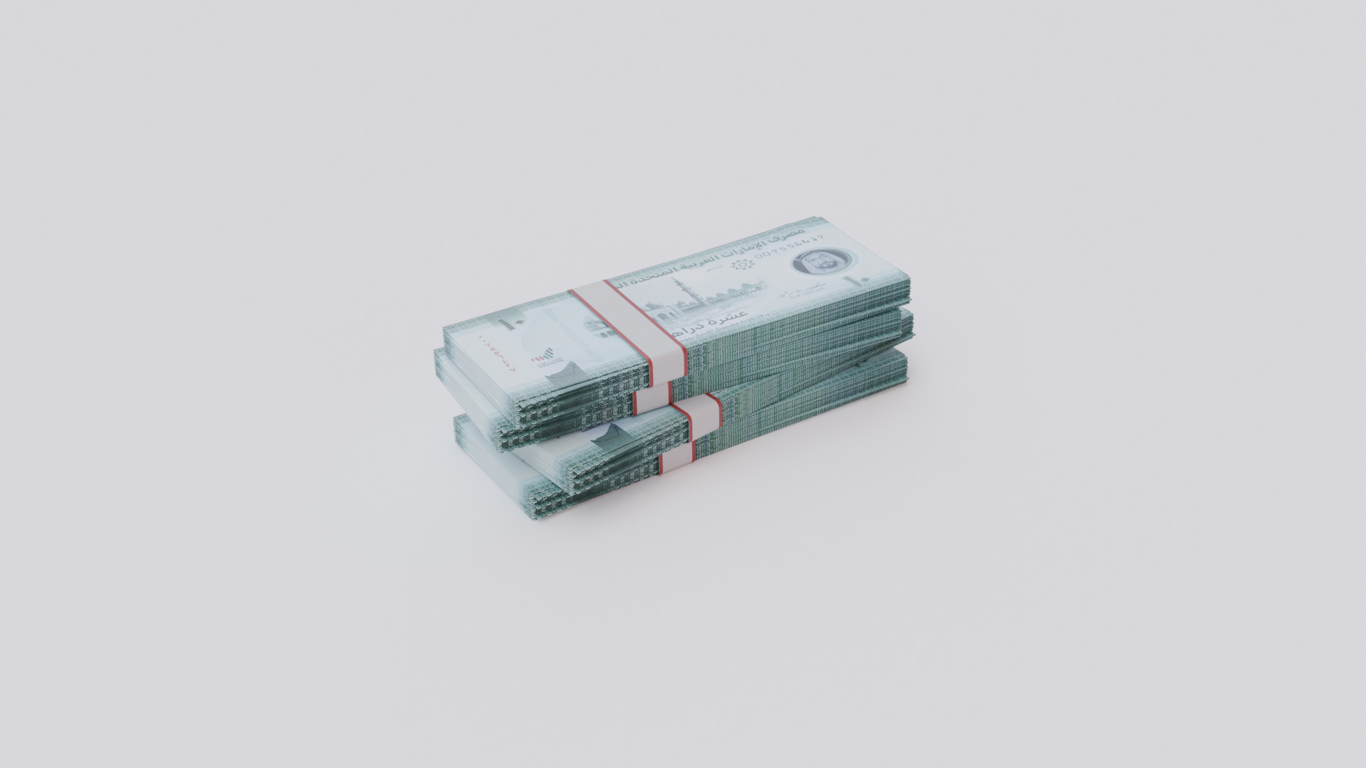 10 United Arab Emirates Dirham DH Currency Low-poly 3D model_3