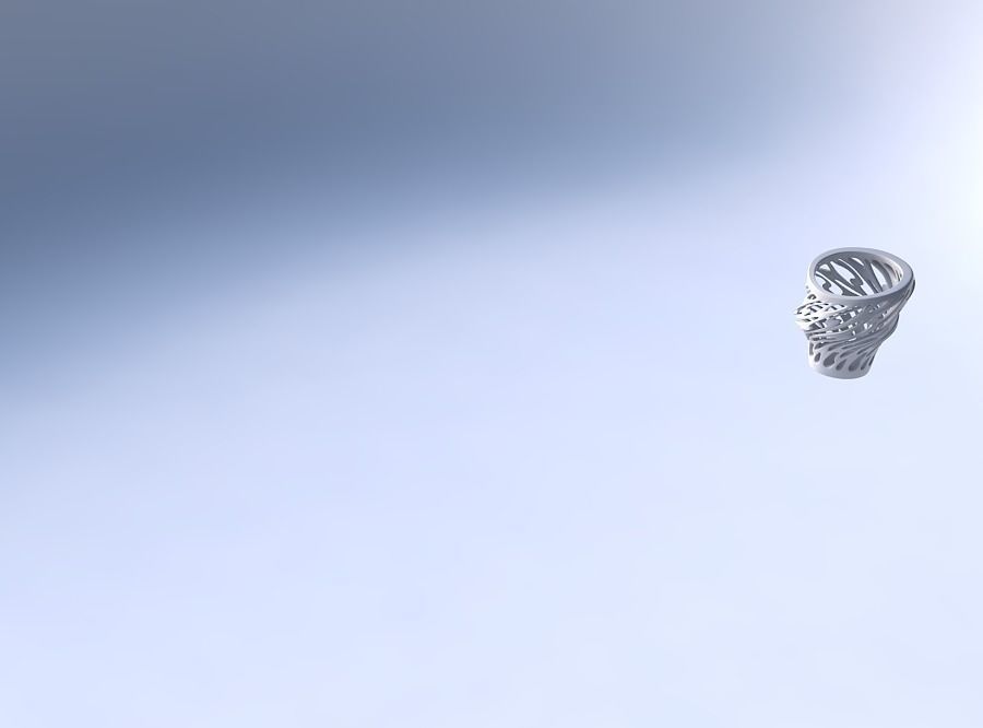 Bowl wide mid with twisted smooth cuts eccentric 3D print model_3