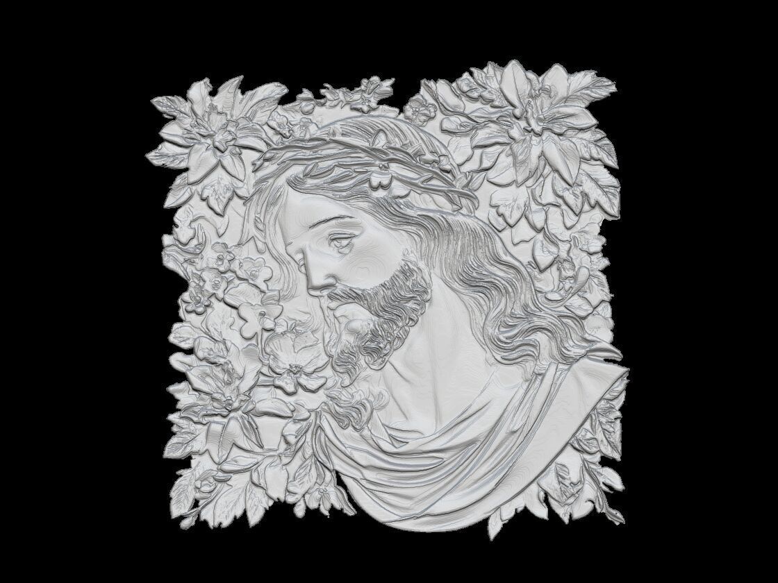 Divine Tranquility Jesus Among Blossoms 3D print model_3