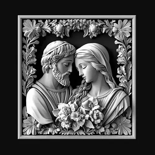 Sacred Love Holy Couple in Floral Harmony