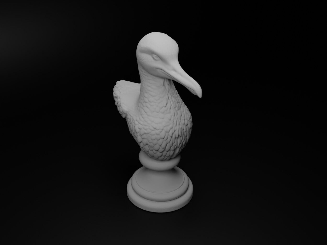 Albatross Animal Bust Chess 3D print model_2