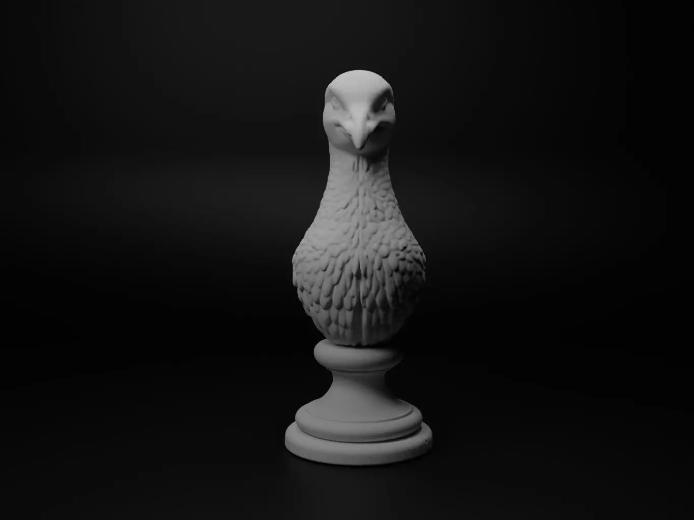 Albatross Animal Bust Chess 3D print model_0
