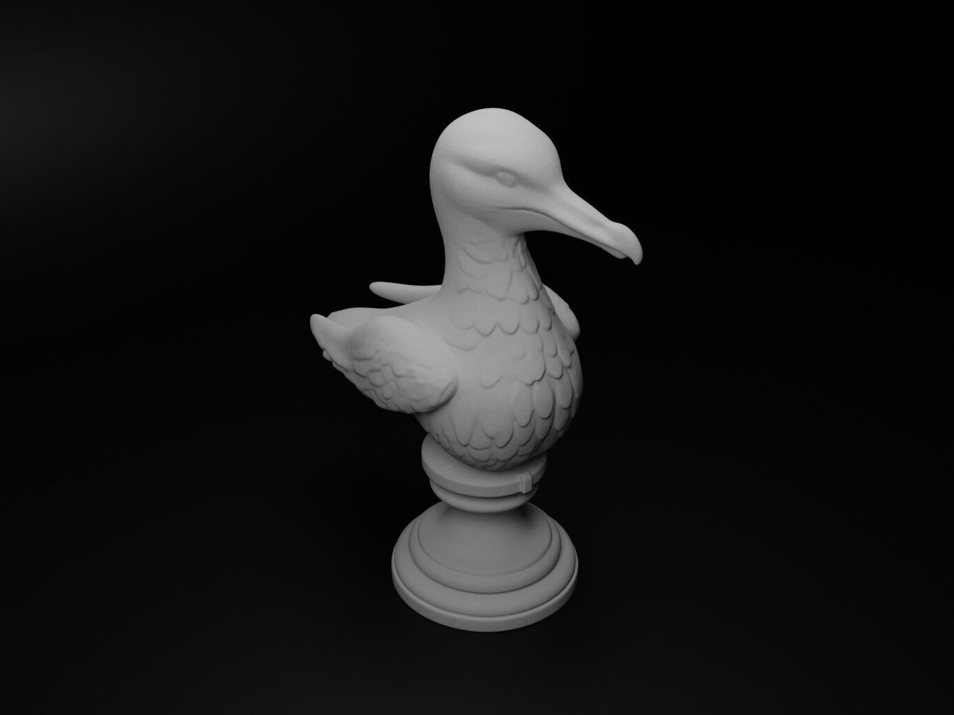 Albatross Animal Bust Chess 3D print model_2
