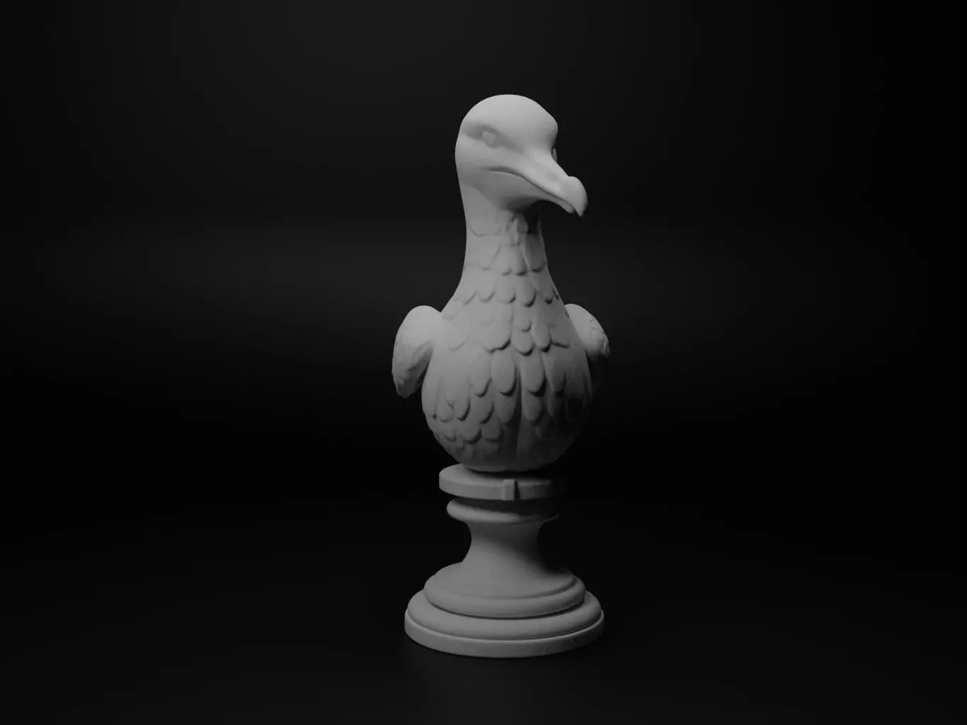 Albatross Animal Bust Chess 3D print model_0