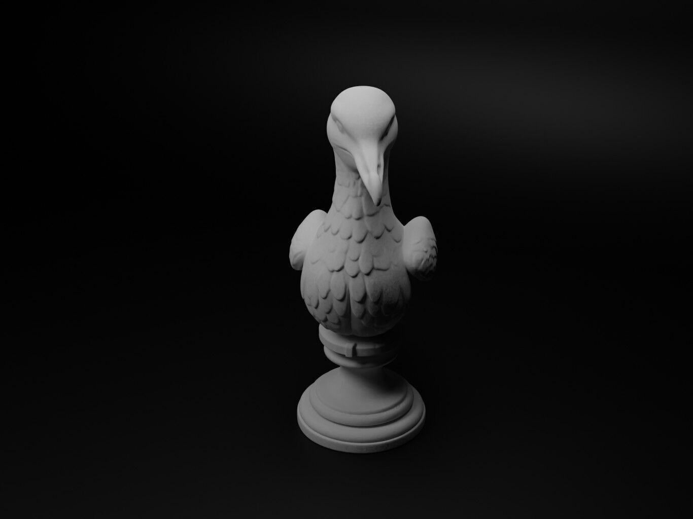 Albatross Animal Bust Chess 3D print model_1