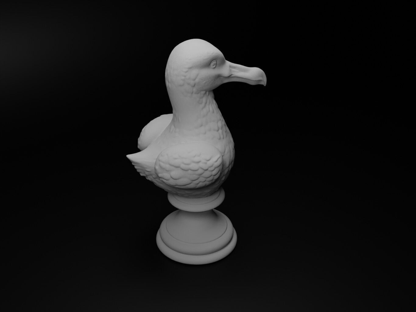 Albatross Animal Bust Chess 3D print model_2