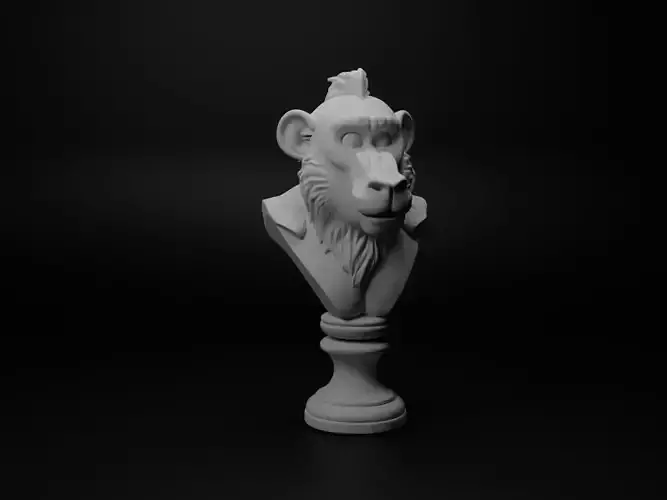 Baboon Animal Bust Chess