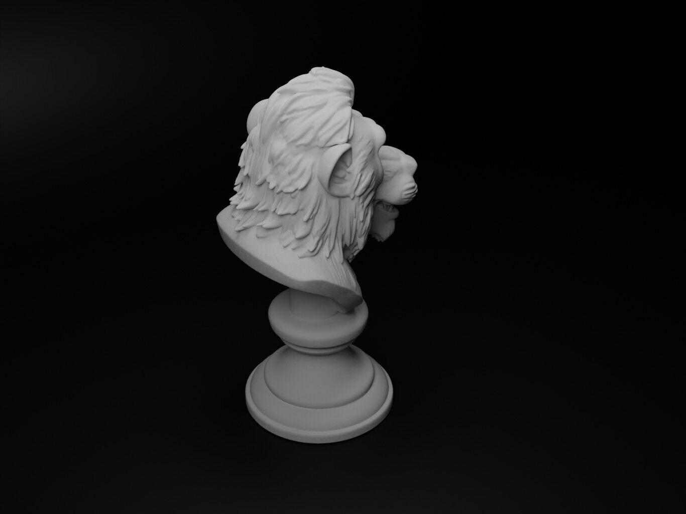 Baboon Animal Bust Chess 3D print model_2