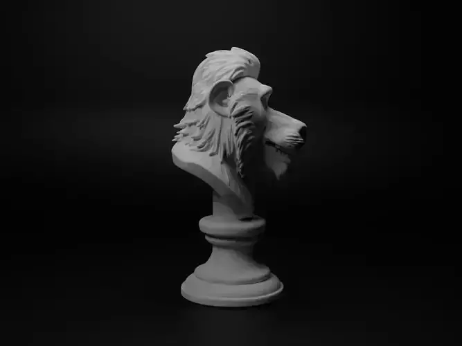Baboon Animal Bust Chess