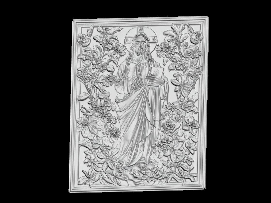 Divine Grace Jesus Surrounded by Floral Blessings 3D print model_2