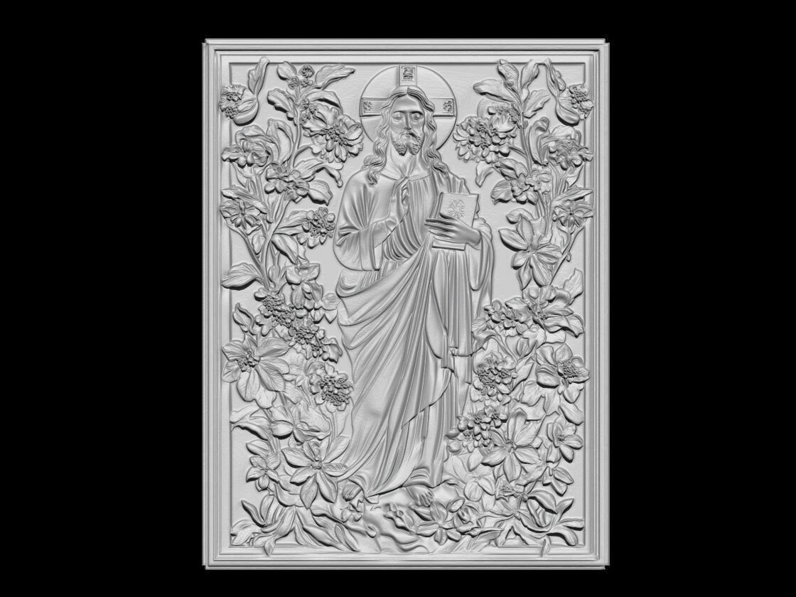 Divine Grace Jesus Surrounded by Floral Blessings 3D print model_1