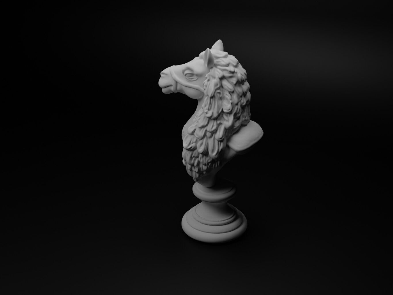 Bactrian Camel Animal Bust Chess 3D print model_1