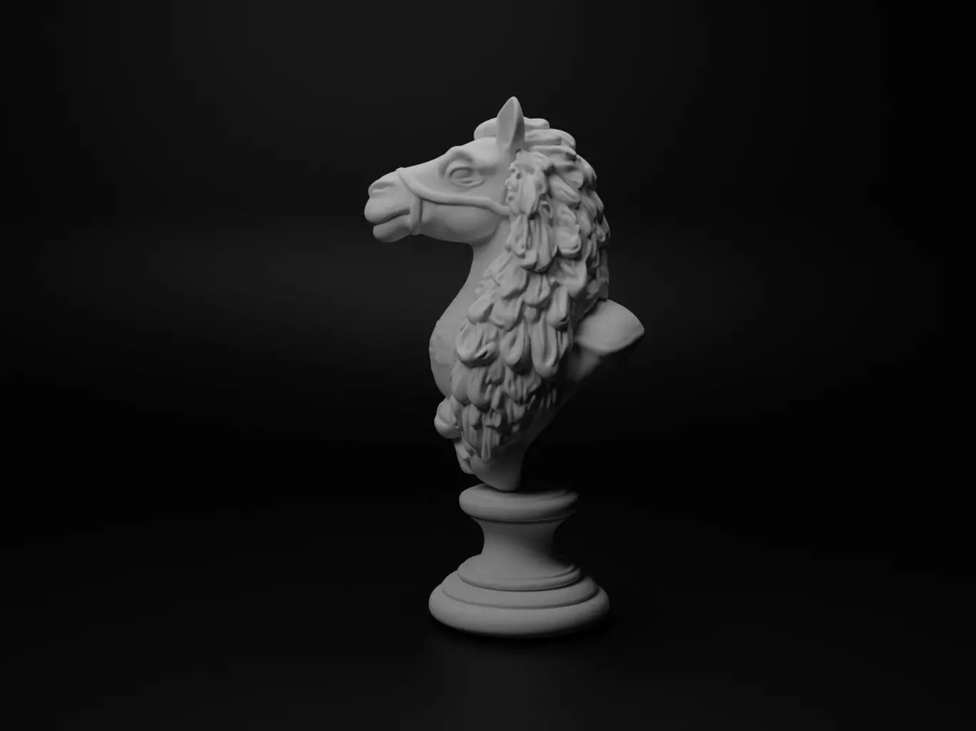 Bactrian Camel Animal Bust Chess 3D print model_0