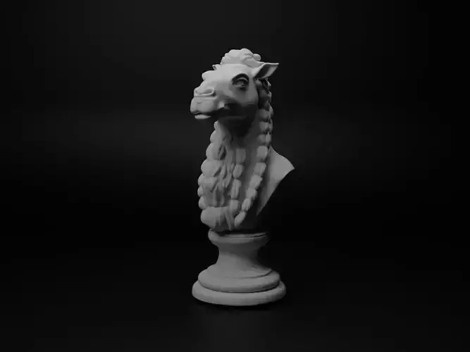 Bactrian Camel Animal Bust Chess