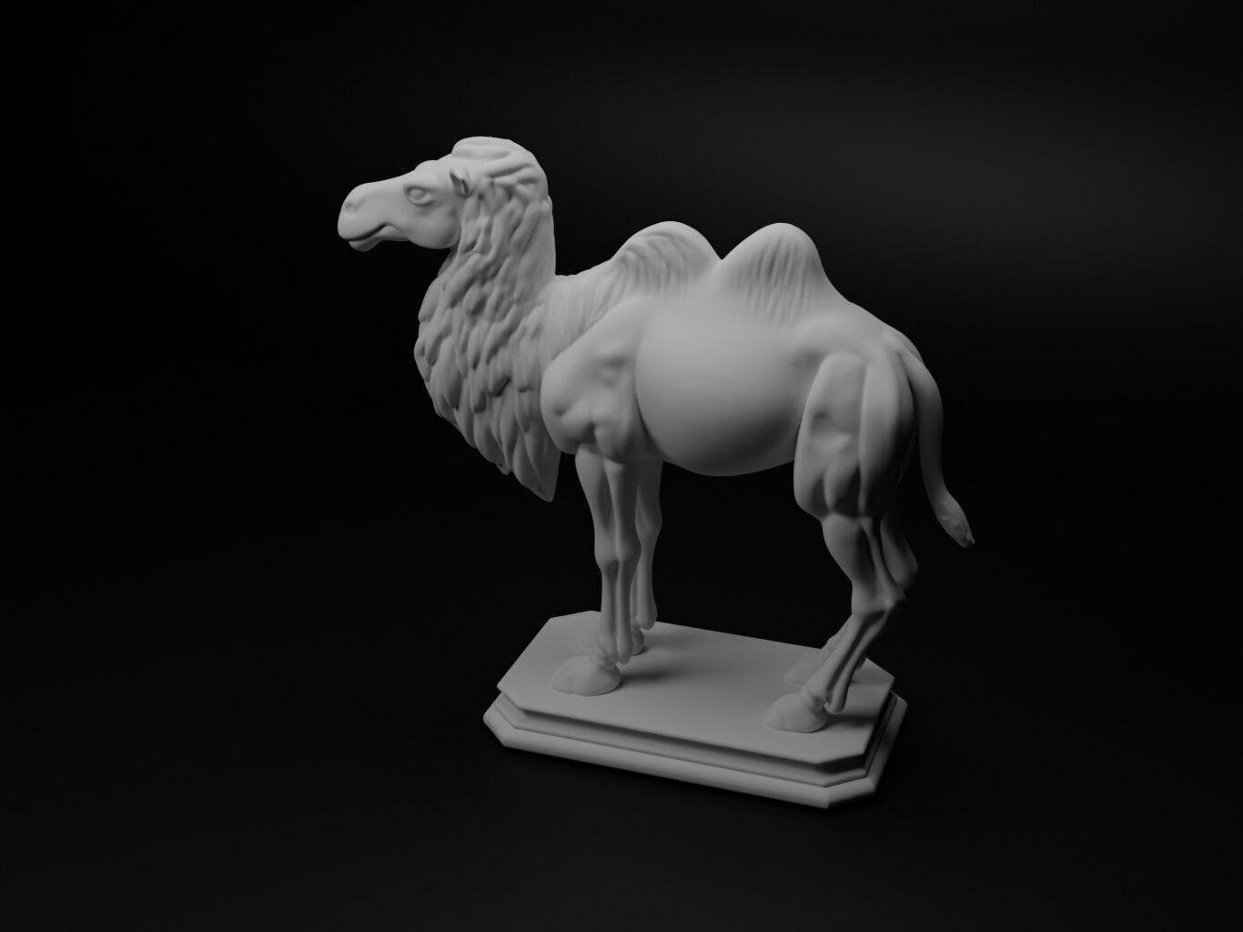 Bactrian Camel Animal Bust Chess 3D print model_1