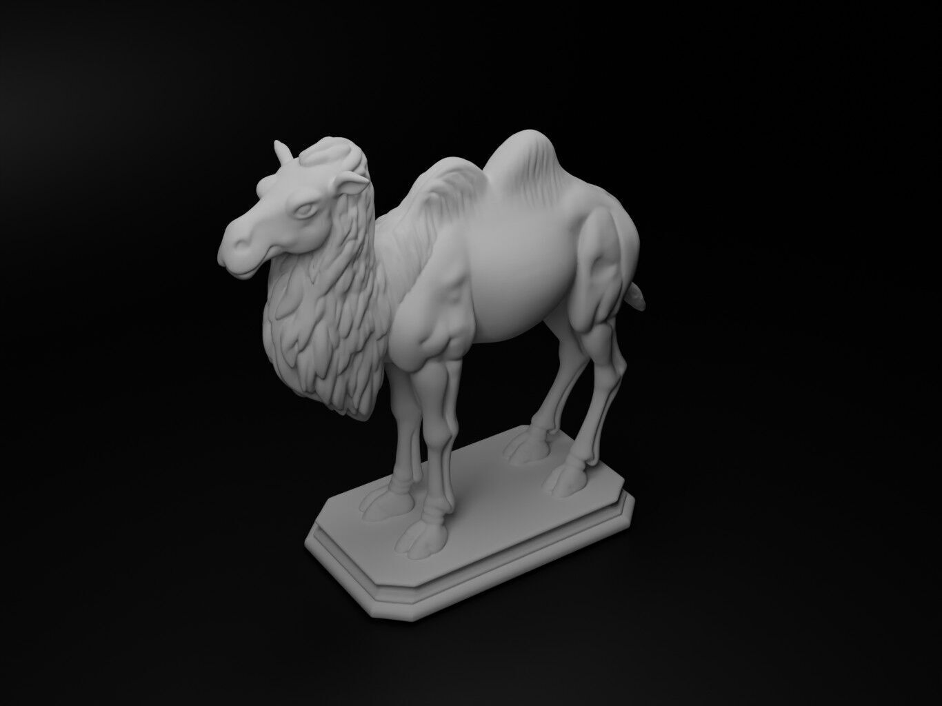 Bactrian Camel Animal Bust Chess 3D print model_2