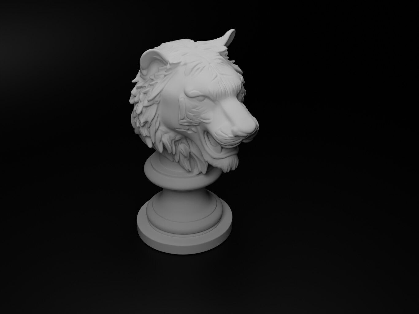 Bengal Tiger Animal Bust Chess 3D print model_2