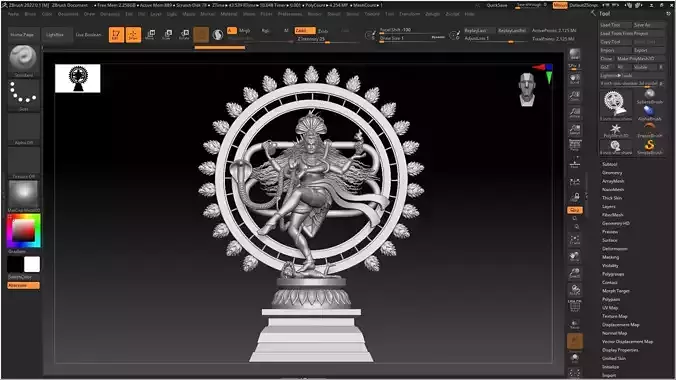 Lord Shiva in his Nataraja sculpting 3d print model 