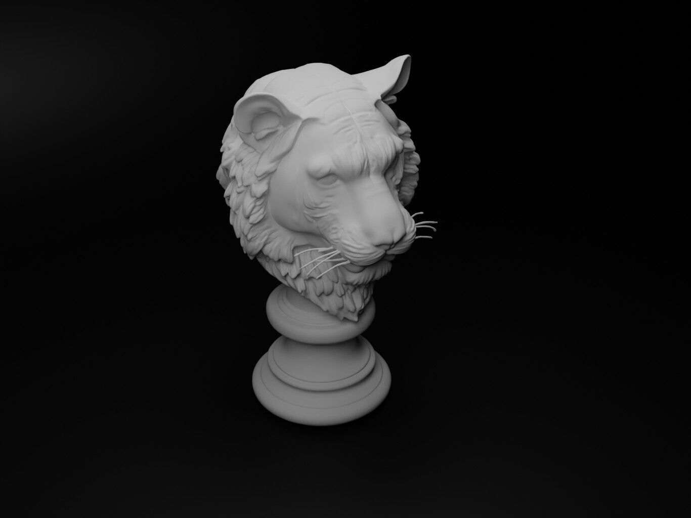 Bengal Tiger Animal Bust Chess 3D print model_2