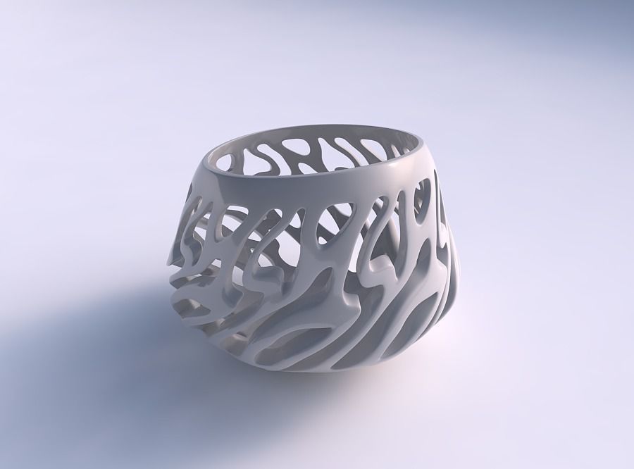 Bowl wide high with twisted smooth cuts long top 3D print model_0