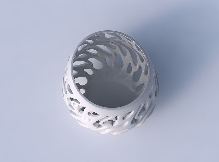 Bowl wide high with twisted smooth cuts long top 3D print model_2