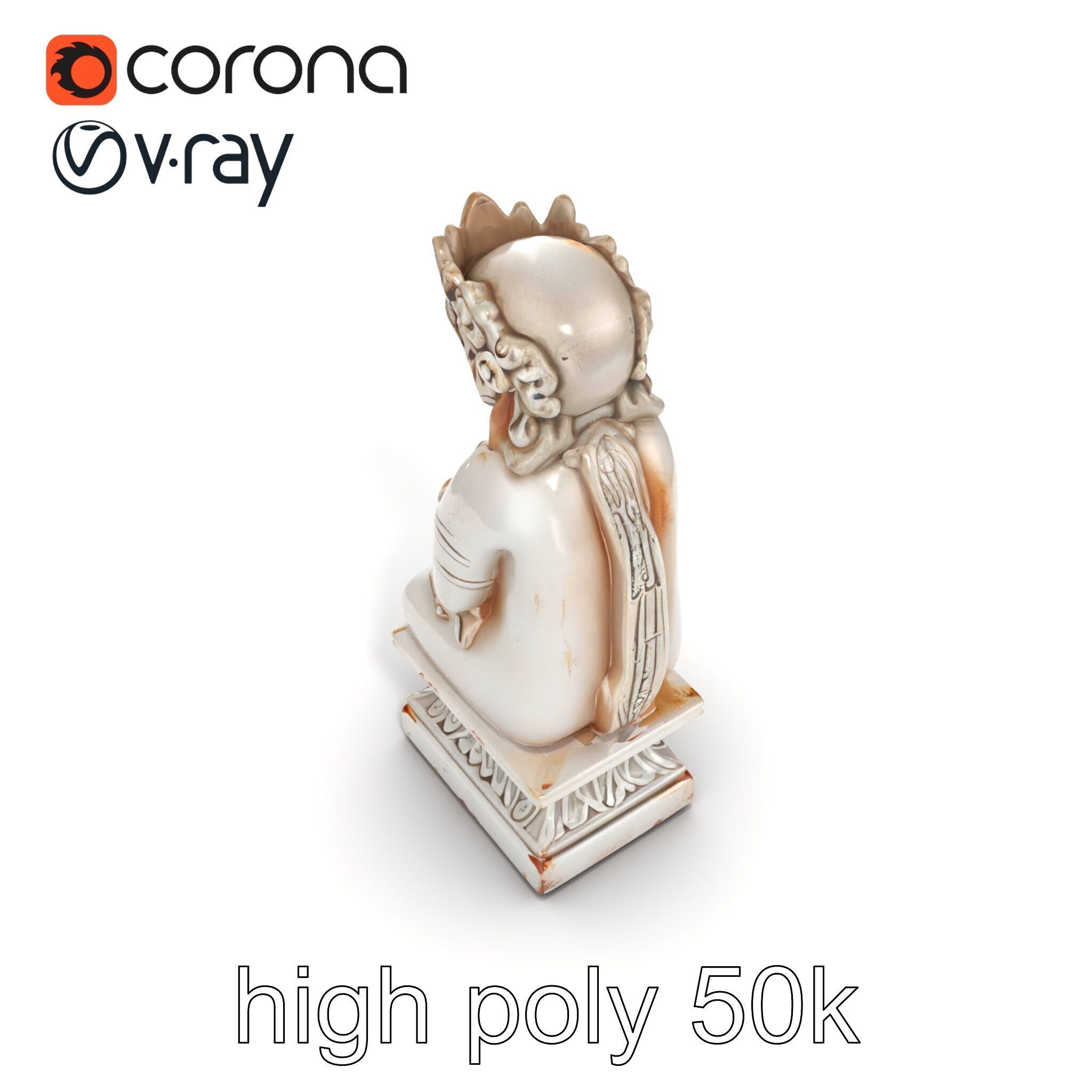 Ancient Ornate Statuette Sculpture model pack Low-poly 3D model_15