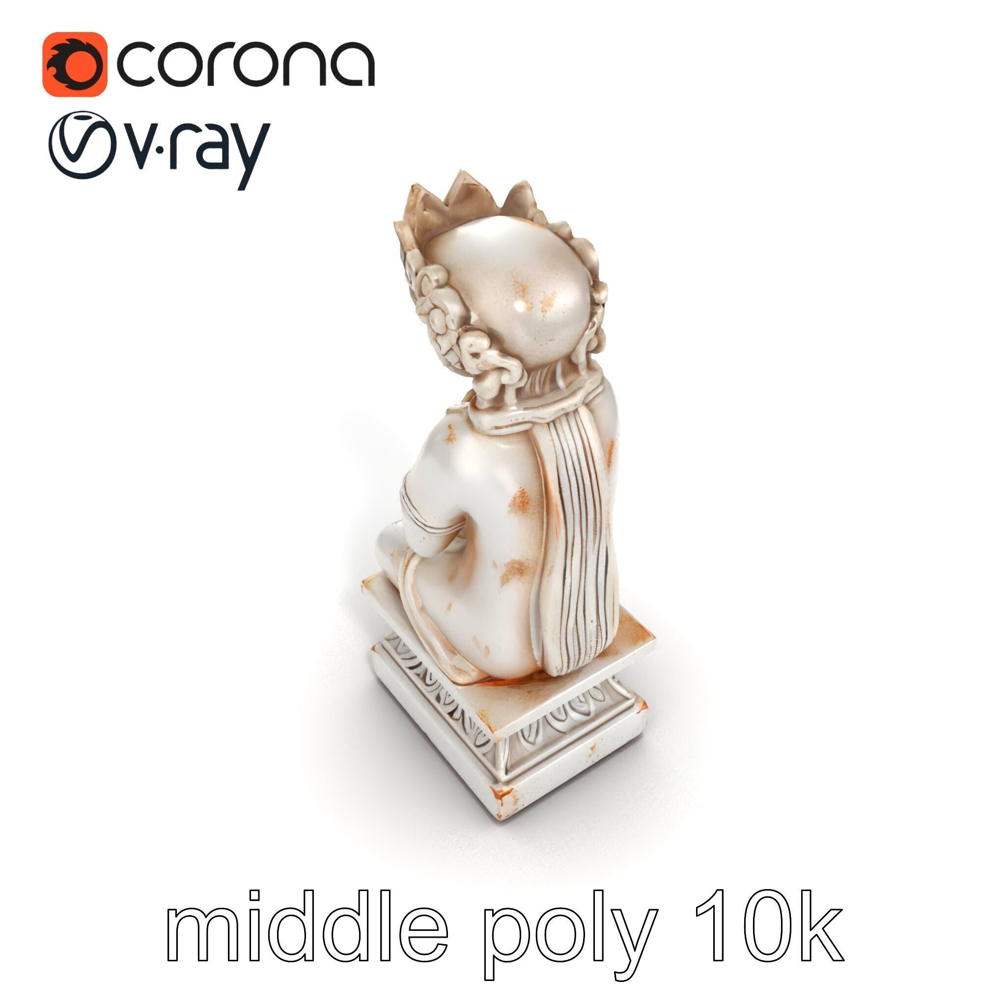 Ancient Ornate Statuette Sculpture model pack Low-poly 3D model_16