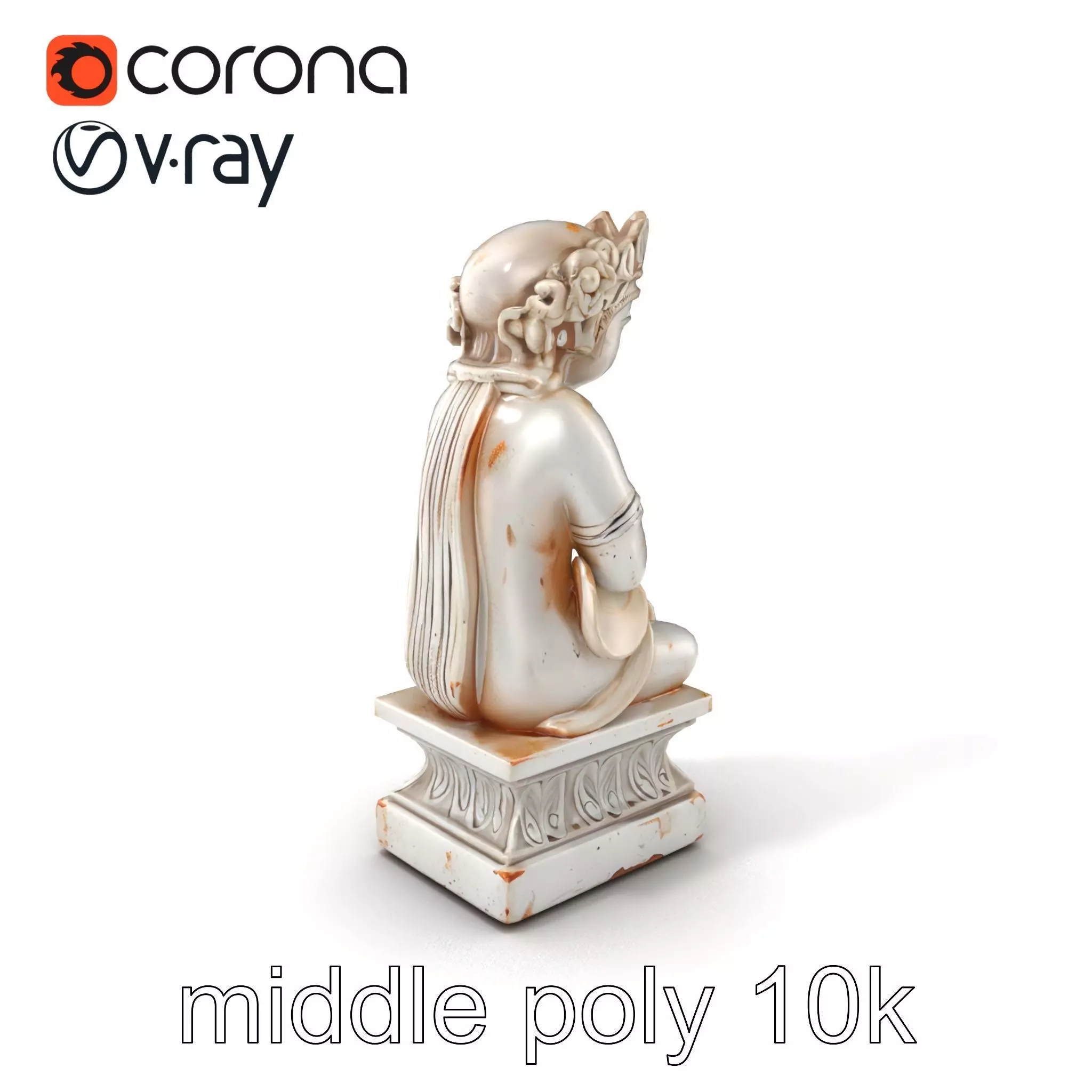 Ancient Ornate Statuette Sculpture model pack Low-poly 3D model_0