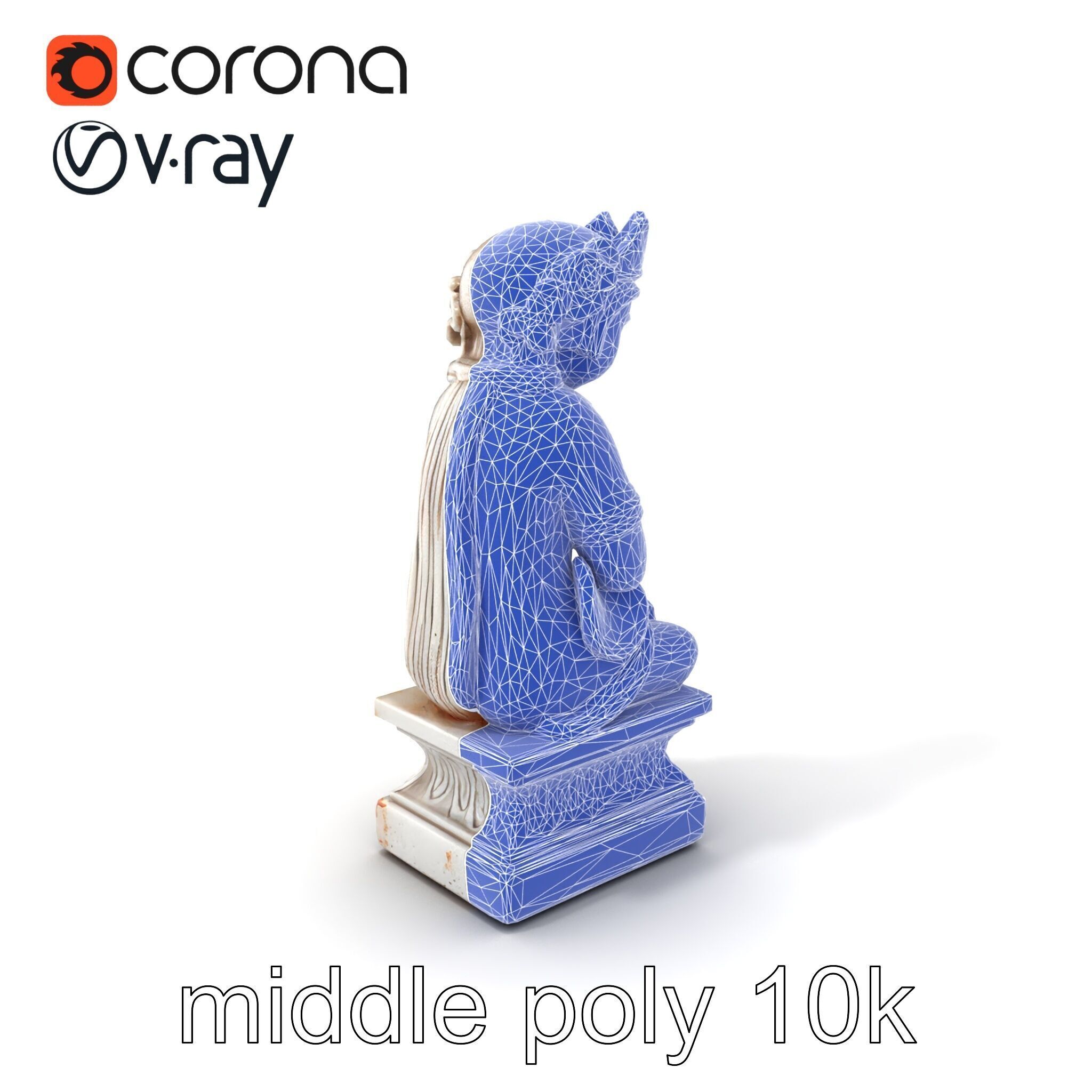 Ancient Ornate Statuette Sculpture model pack Low-poly 3D model_6