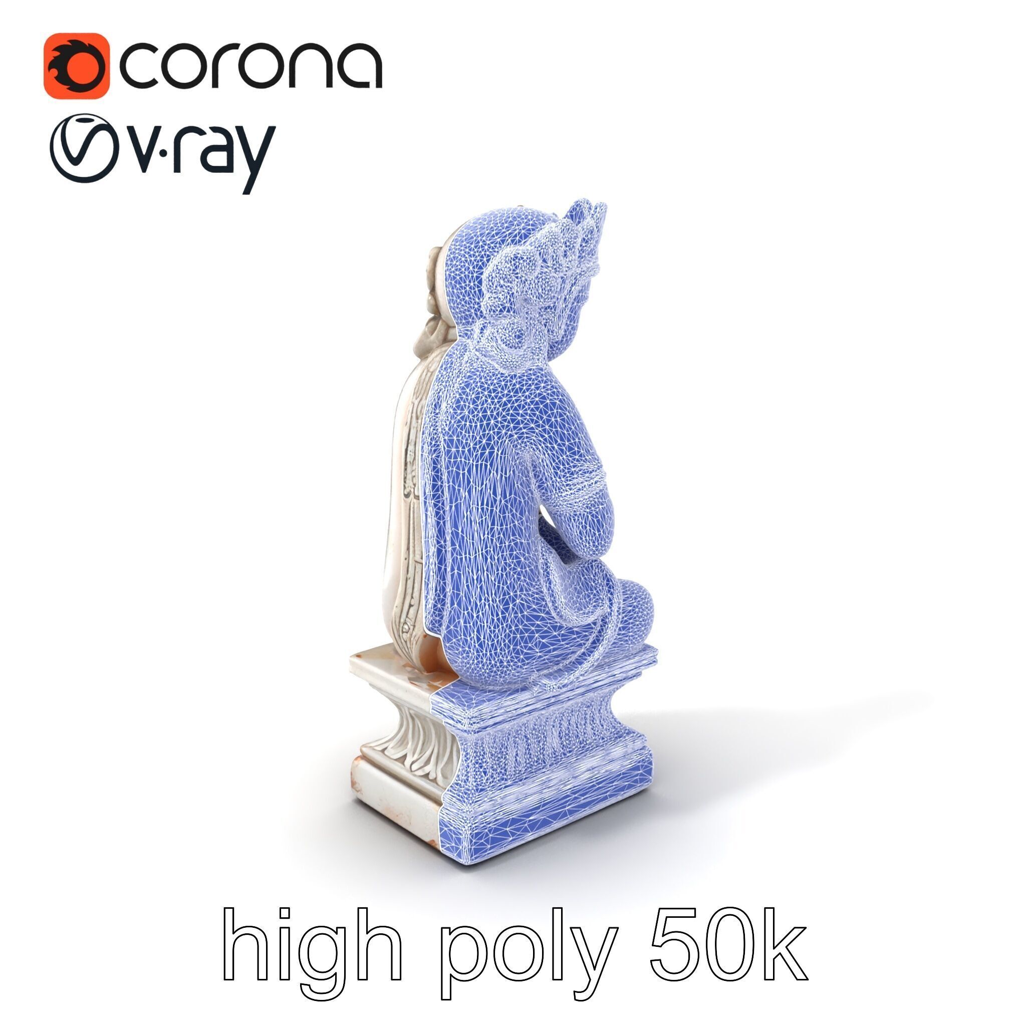 Ancient Ornate Statuette Sculpture model pack Low-poly 3D model_10