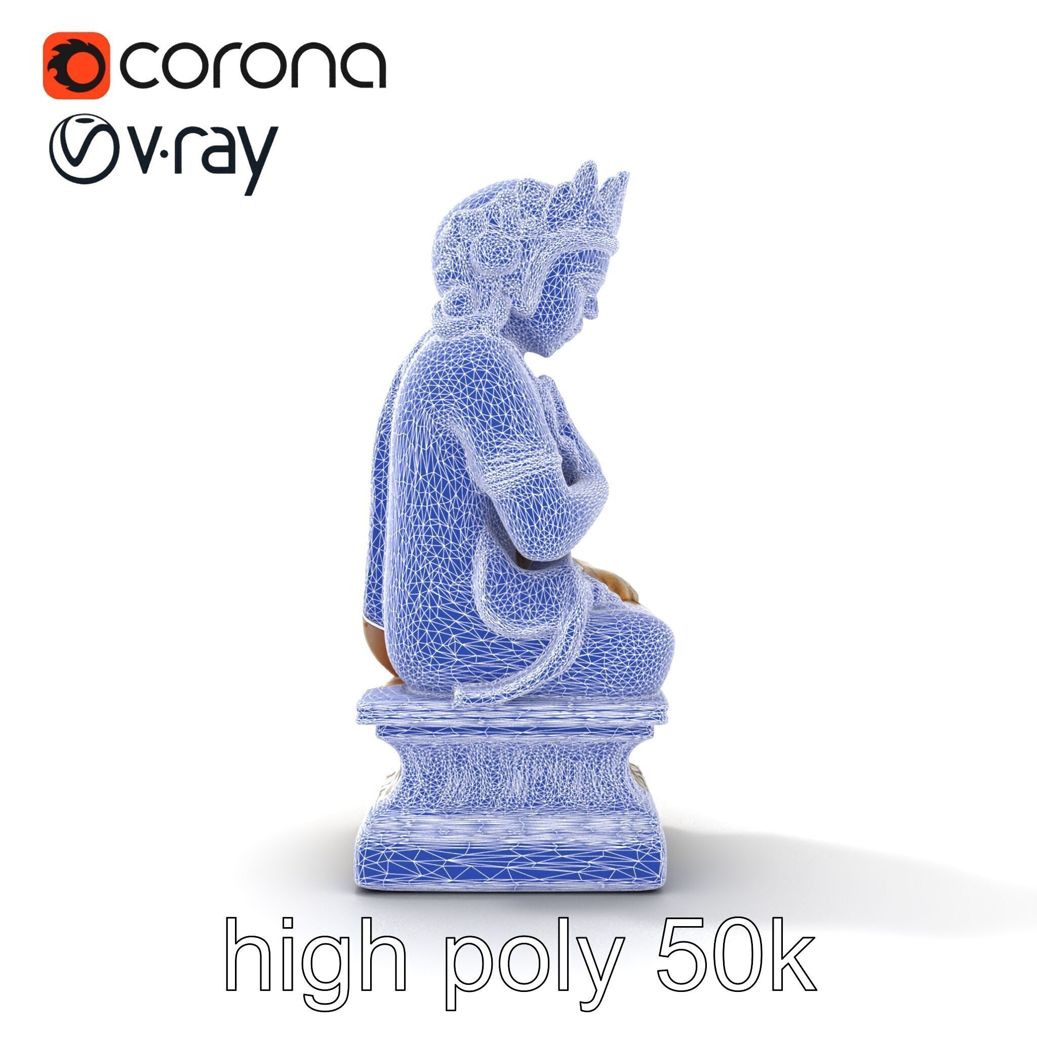 Ancient Ornate Statuette Sculpture model pack Low-poly 3D model_28