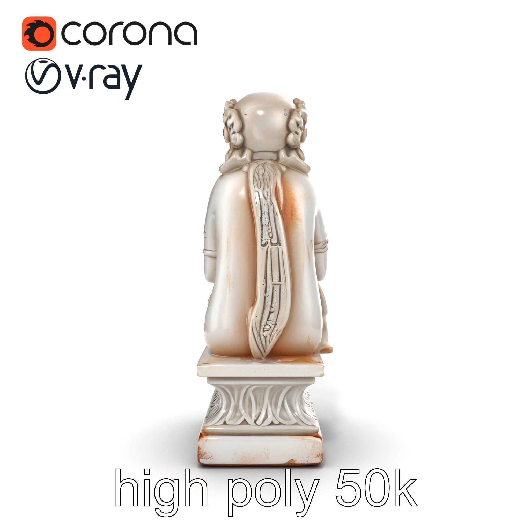 Ancient Ornate Statuette Sculpture model pack Low-poly 3D model_26